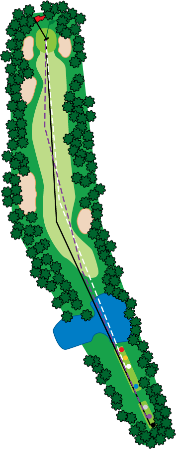 An aerial graphic of the eighteenth hole at Buena Vista Country Club