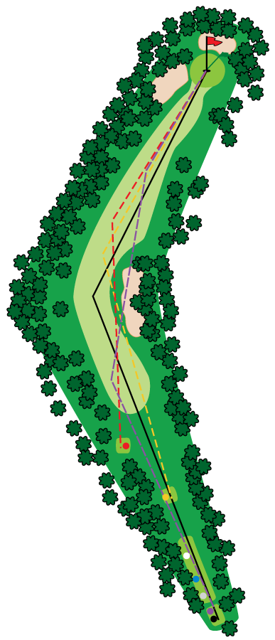 An aerial graphic of the second hole at Buena Vista Country Club