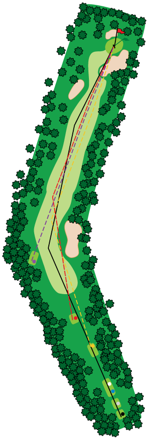 An aerial graphic of the third hole at Buena Vista Country Club